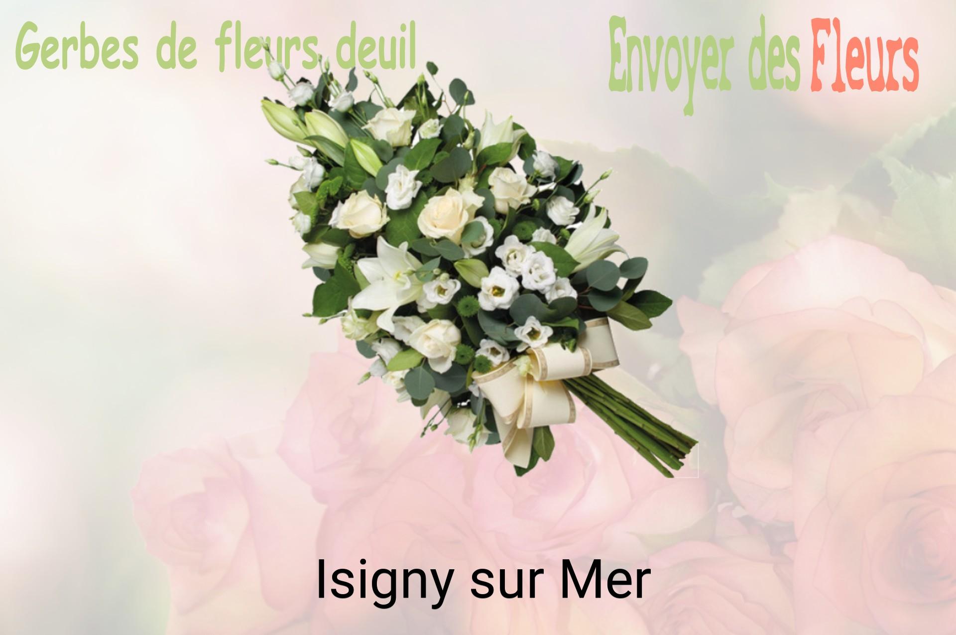 Gerbe de fleurs de deuil livrée à Isigny-sur-Mer